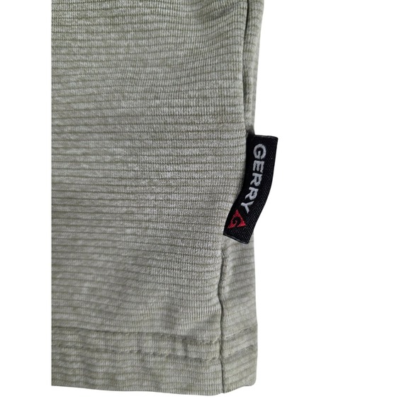 GERRY Men's 1/4 Zip Pullover Shirt Size L Tan Gray Stripe Long Sleeve Athletic - Picture 5 of 10